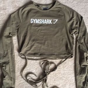 GymShark khaki cropped long sleeve